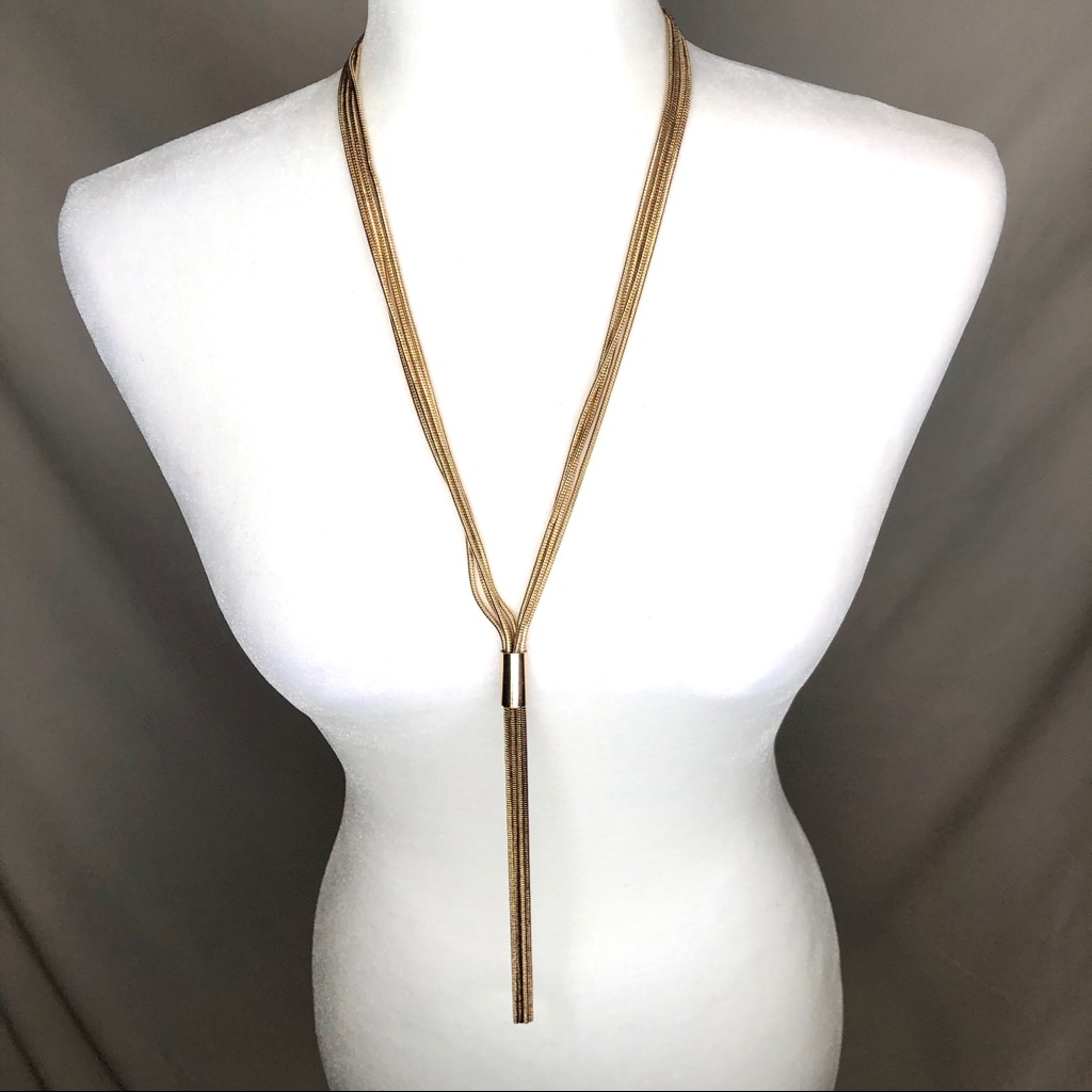 Lydell Nyc Gold Tone Tassel Statement Necklace 16$